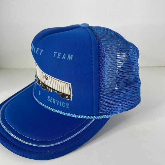 Hurley Team Safety and Service Vintage Trucker Snapback Hat Blue - Picture 2 of 7